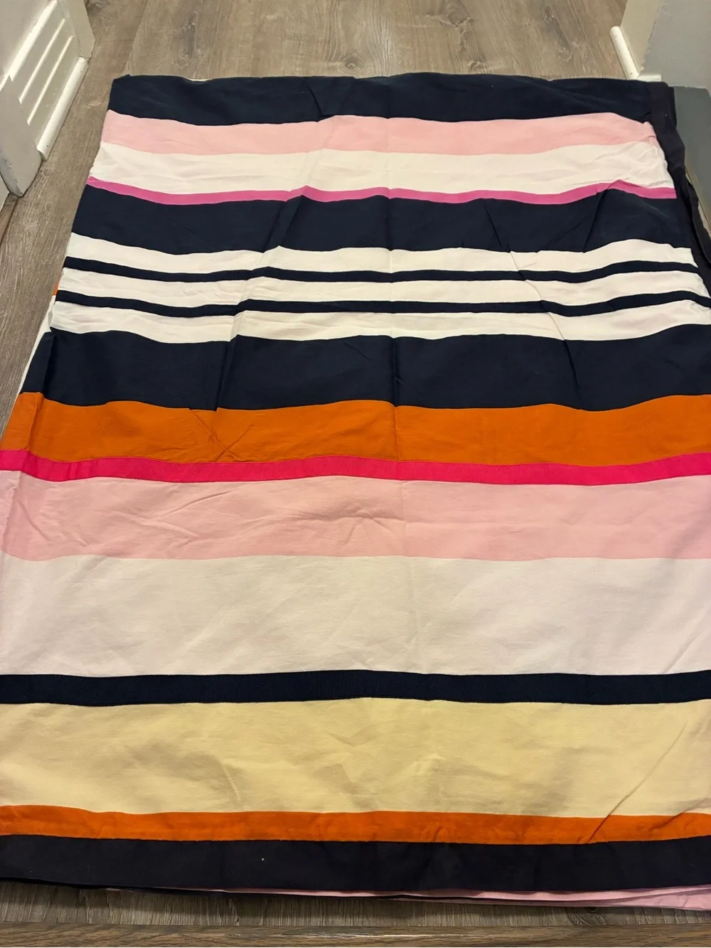 Kate Spade NY Luxe Multi- Color Stripe Twin Duvet Cover Preppy Coastal
